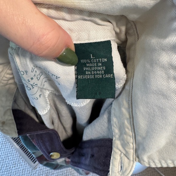 Chaps & Co Plaid Rugby Shirt Long Sleeve Button Collar Green Red Yellow Men's - Picture 8 of 8